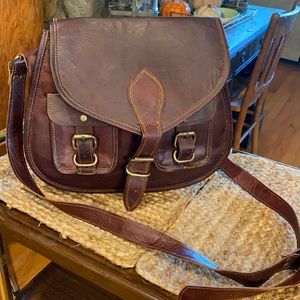 Leather messenger bag